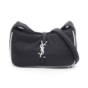 SAINT LAURENT PARIS Shoulder Bag Nylon Leather Black White